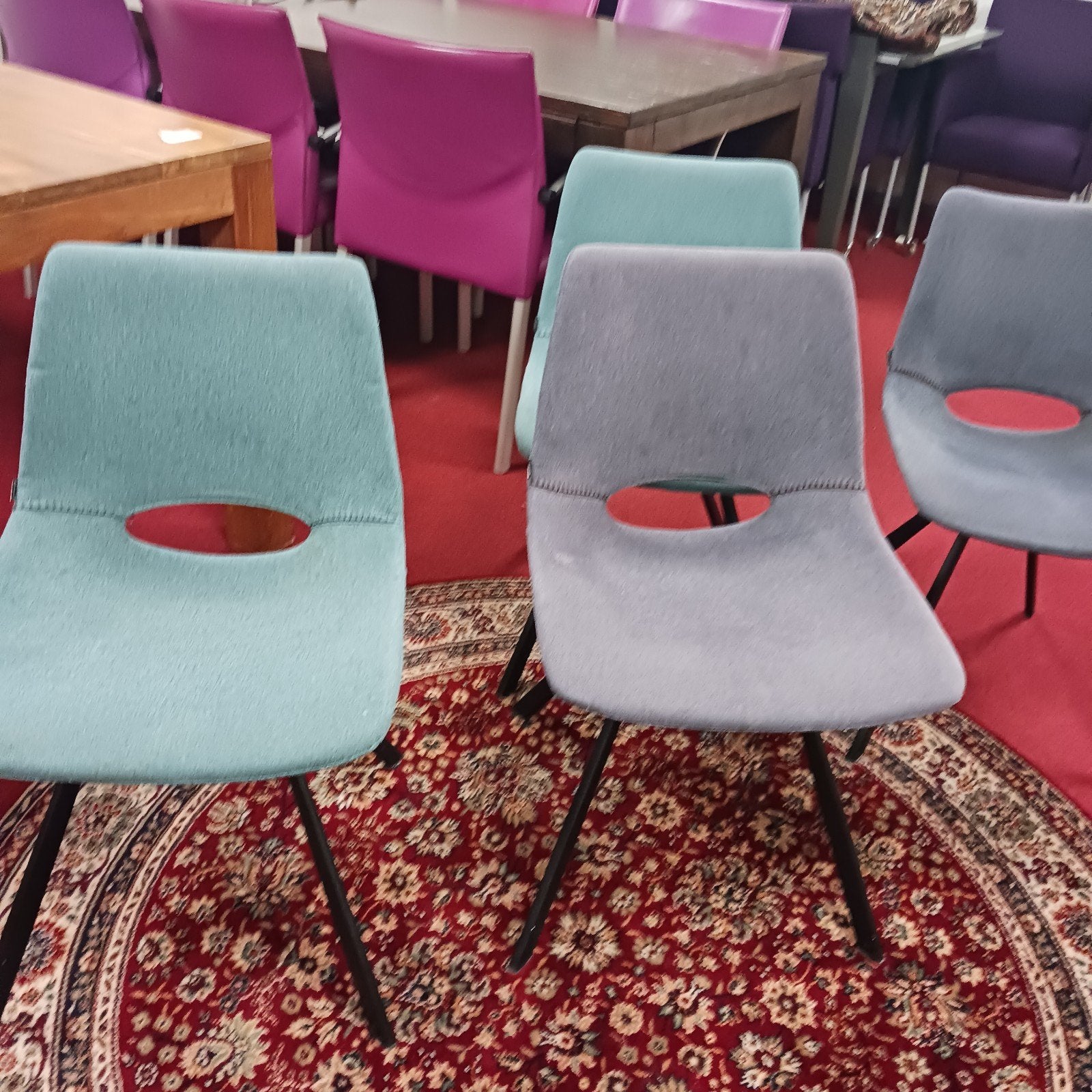4 Goossens stoelen - Petrol en Licht Antraciet, Ophalen, Overige kleuren, N, Vier