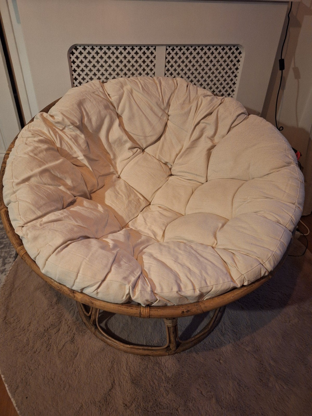 Comfortabele Papasan Loungestoel met Kussen, Huis en Inrichting, Stoelen, Ophalen, Gebruikt, Stof, Eén