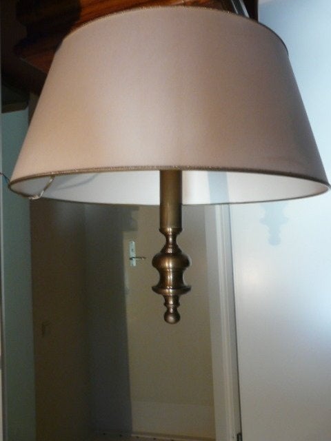 Hanglamp Koper/Messing met stoffen kap, Ophalen of Verzenden, Zo goed als nieuw, Metaal