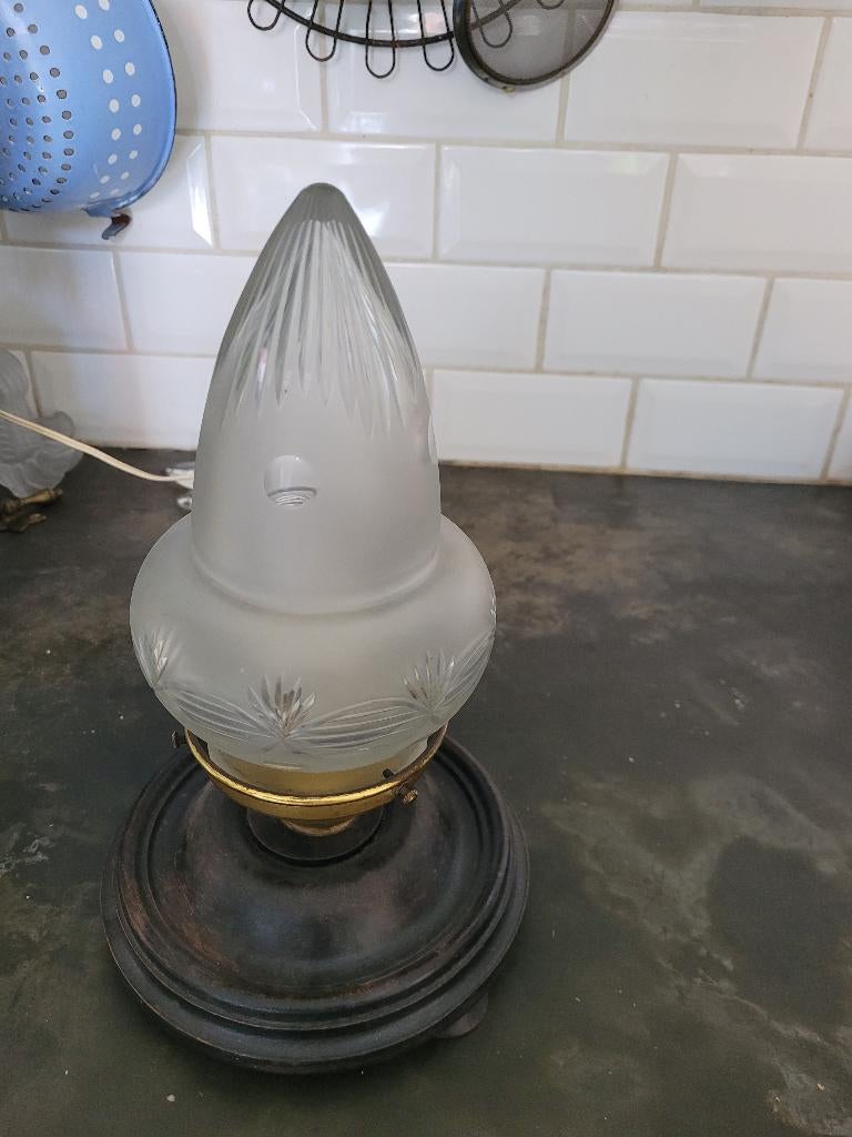 Zeer oud tafellampje, bureau lampje, Heikant 21 Kaatsheuvel, Belle Vieille Brocante, Ophalen of Verzenden, Zo goed als nieuw