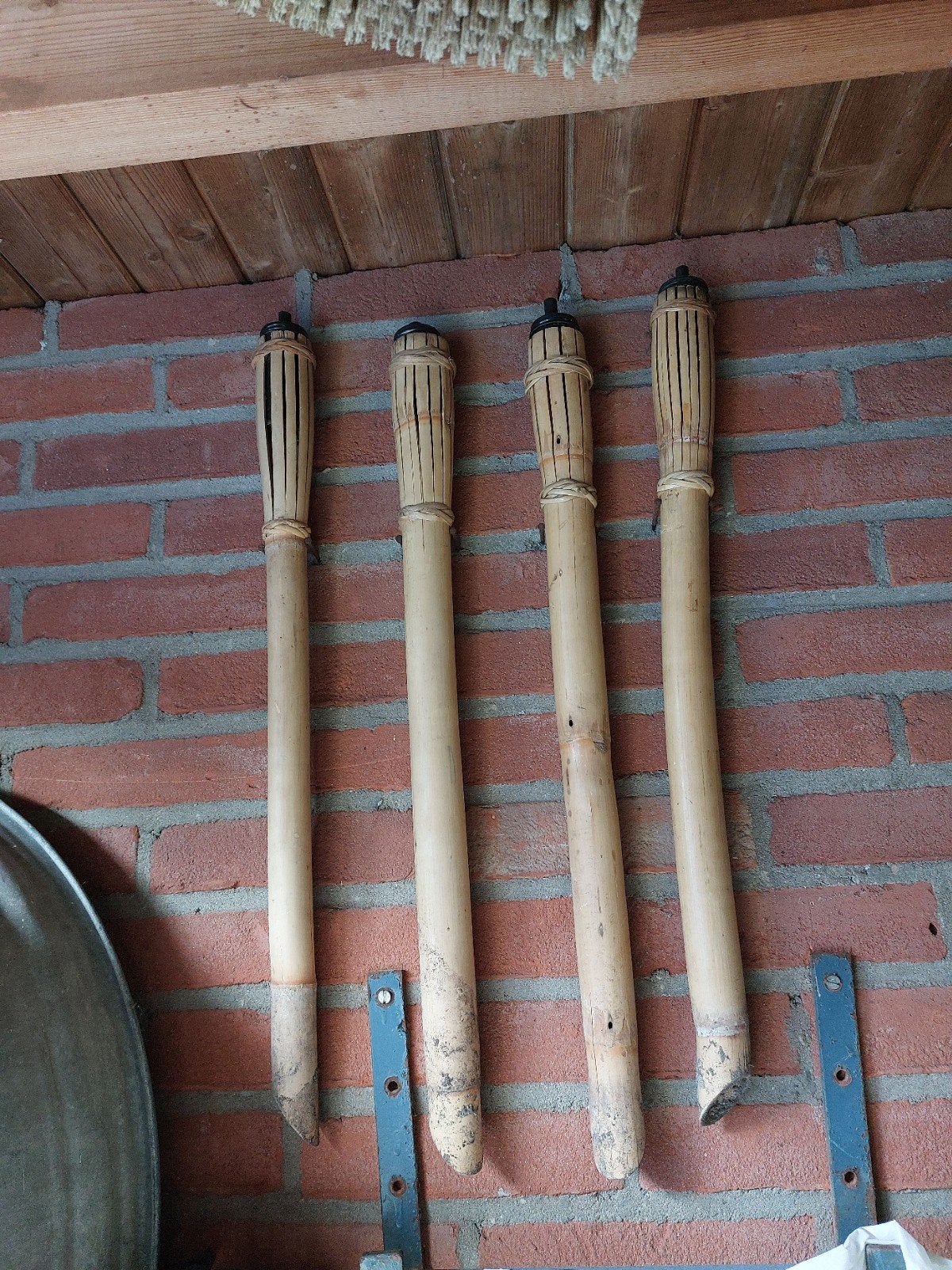 Set van 4 bamboe tuinfakkels, Tuin en Terras, Ophalen, Gebruikt