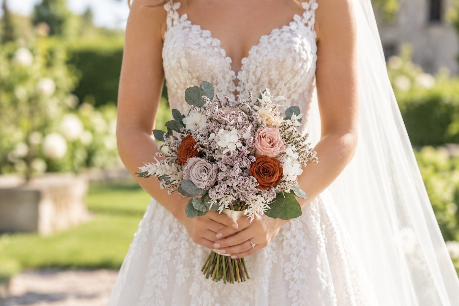 Prachtig bruidsboeket droogbloem, Ophalen of Verzenden, Zo goed als nieuw, Roze, Accessoires