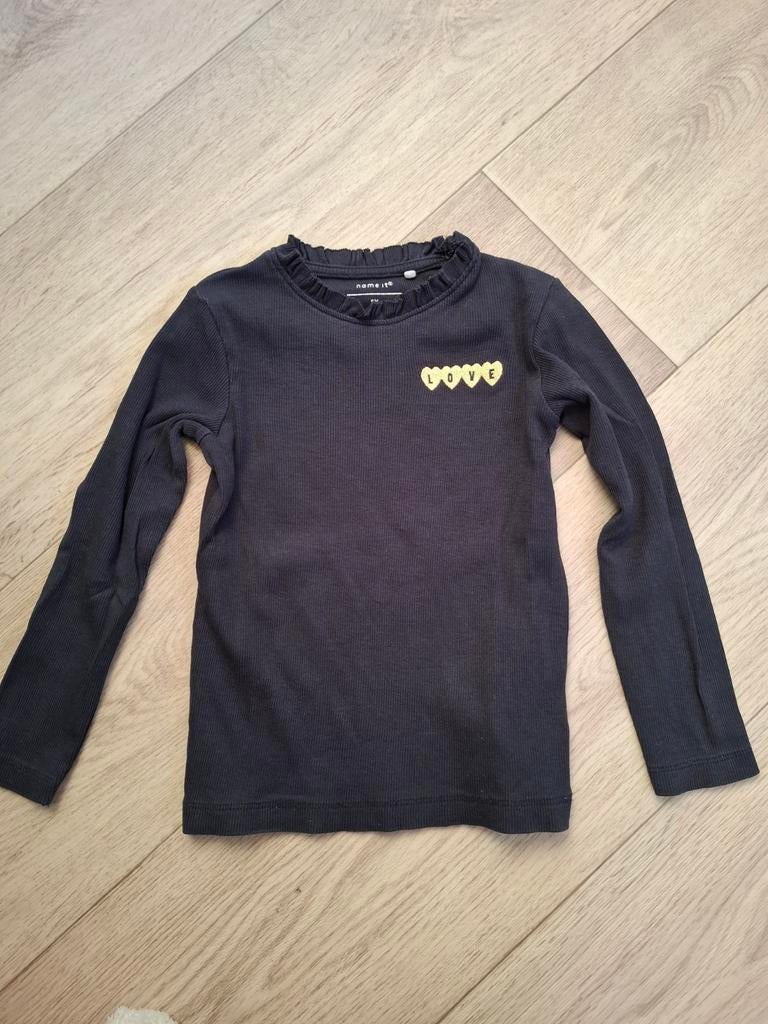 Name It donkerblauw longsleeve met gouden hartjes - maat 110, Kinderen en Baby's, Kinderkleding | Maat 110, Meisje, Ophalen of Verzenden