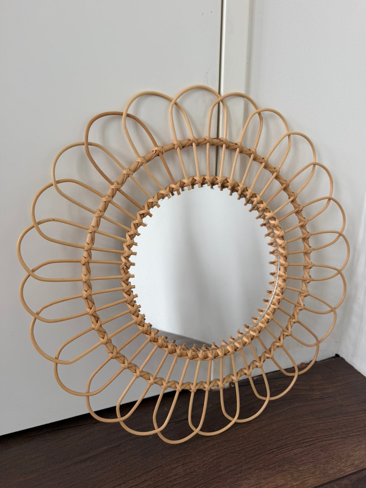Spiegel rotan Sass & Belle, Ophalen, Minder dan 50 cm, Rond, Zo goed als nieuw
