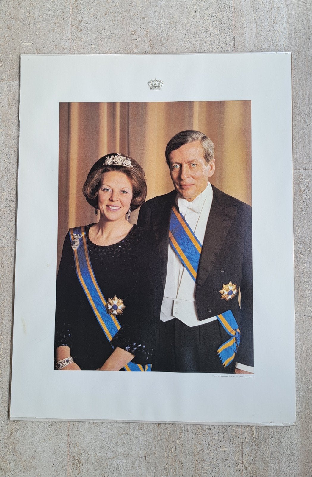 Staatsieportret Koningin Beatrix en Prins Claus, Ophalen of Verzenden, Gebruikt, Nederland, Kaart, Foto of Prent