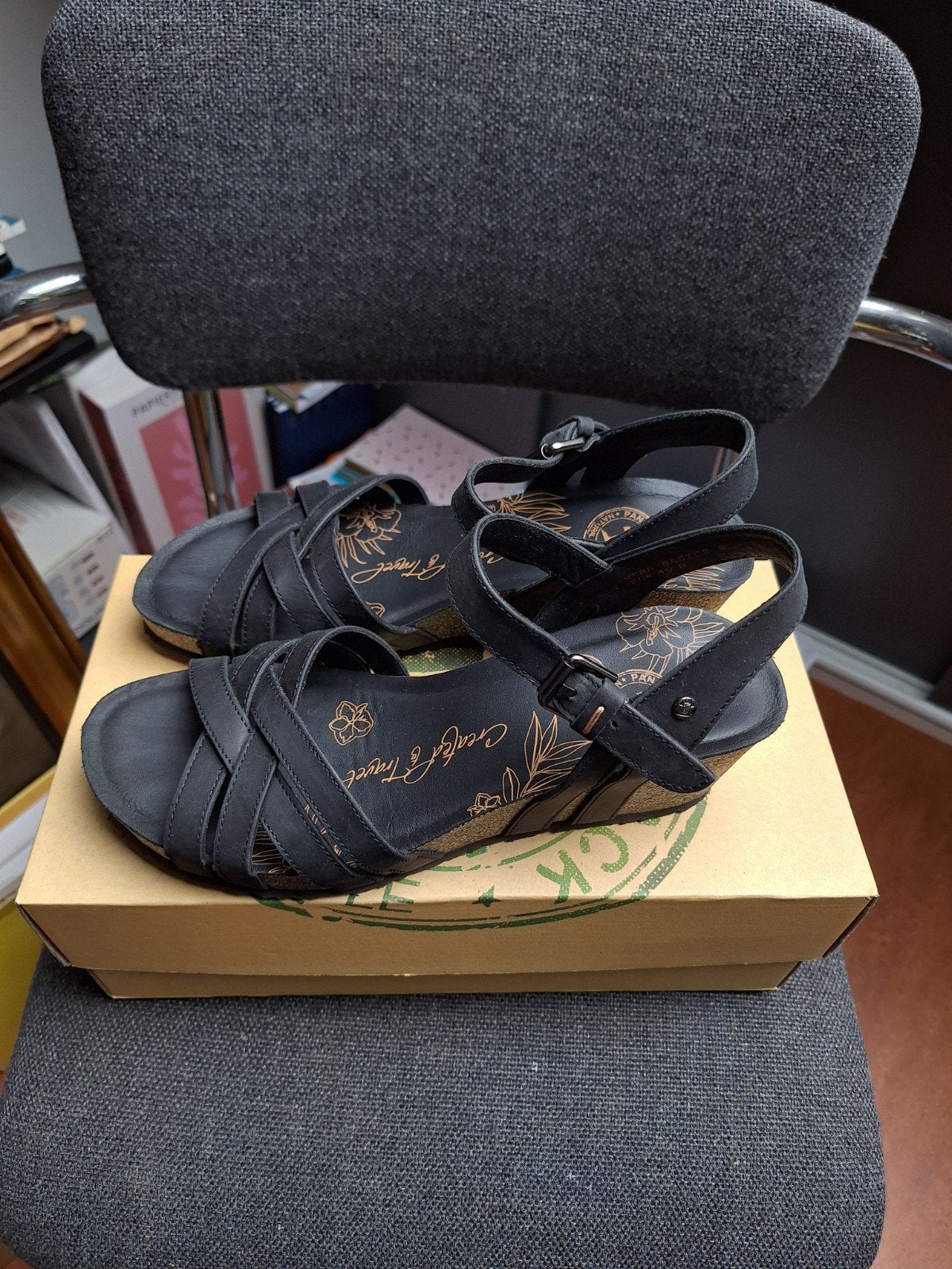 Panama Jack leren sandalen maat 40 blauw, Blauw, Zo goed als nieuw, Panama Jack, Sandalen of Muiltjes