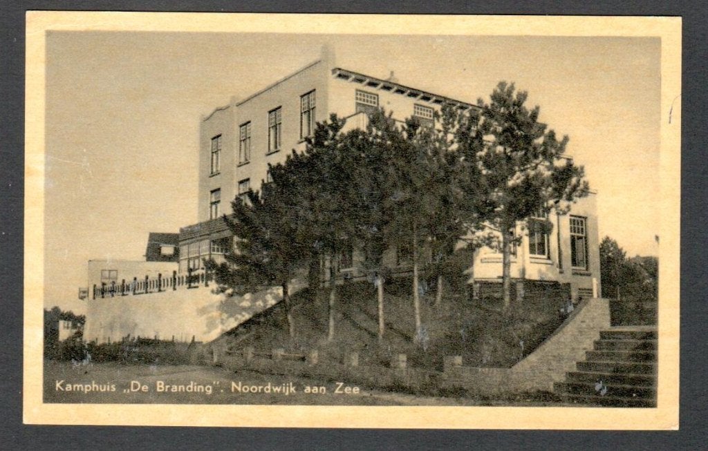 Oude Ansicht - Noordwijk aan Zee Kamphuis De Branding ZH., Ophalen of Verzenden, 1940 tot 1960, Ongelopen, Zuid-Holland
