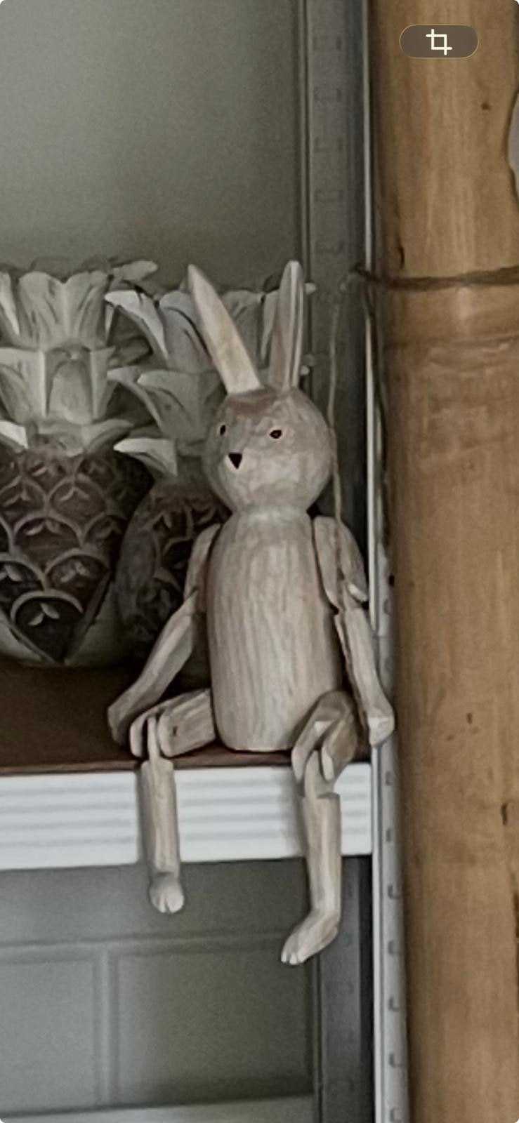 Houten konijn decoratie - Handgemaakt in Bali, Hout, Gebruikt, Beige, Overige stijlen
