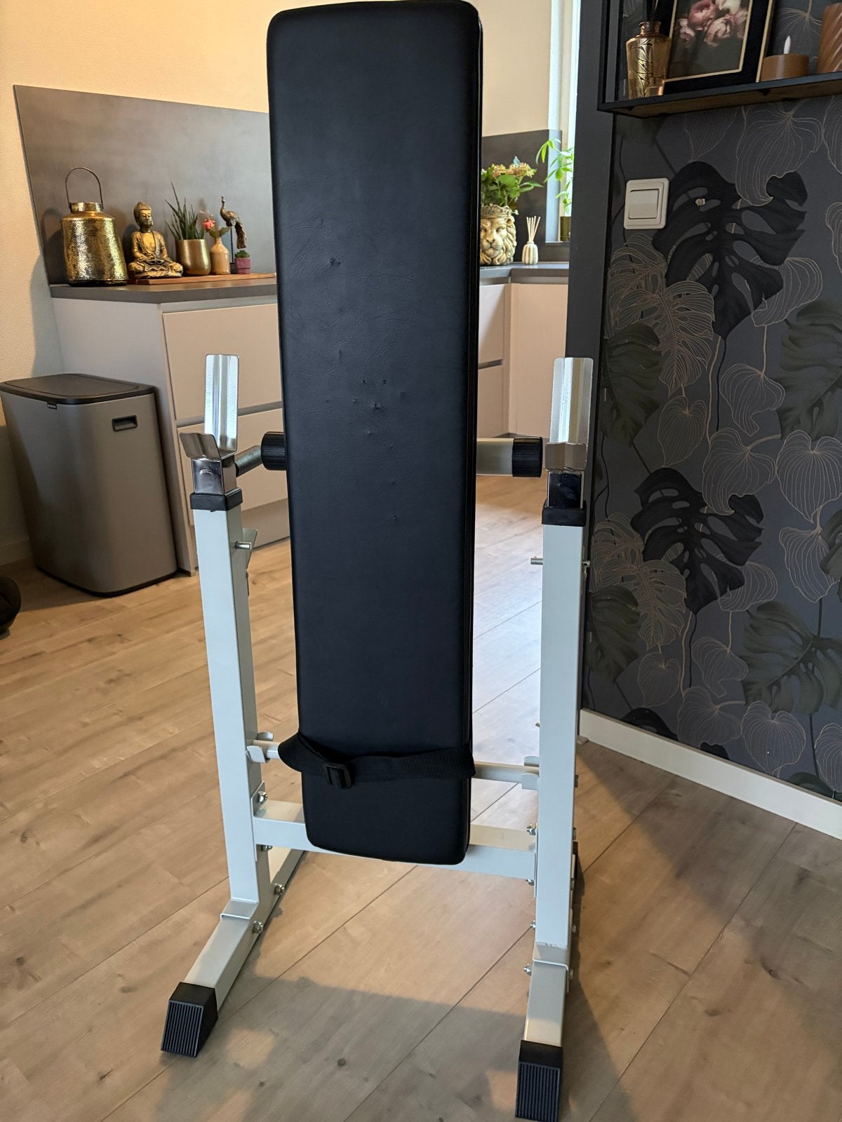 halterbank Gorilla Sports - Wit opklapbaar, Ophalen, Gebruikt, Krachtstation, Borst