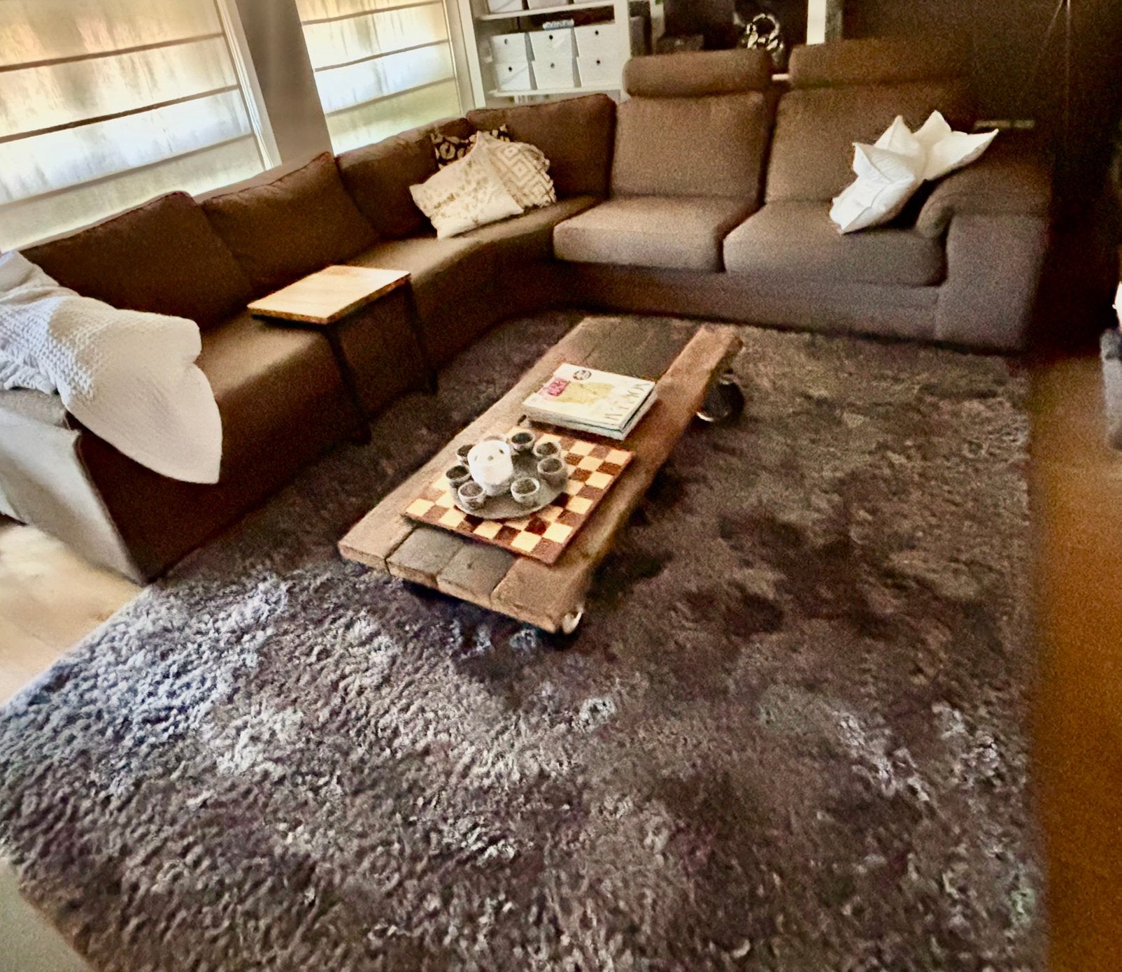 VLOERKLEED HOOGPOLIG TAPIJT - grijs,  300 x 200 cm, Ophalen, Zo goed als nieuw, 200 cm of meer, Grijs