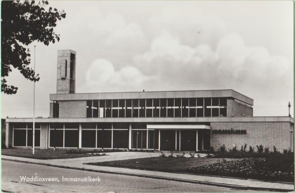 Waddinxveen Immanuelkerk 1965, Verzamelen, Ansichtkaarten | Nederland, Ongelopen, Zuid-Holland, 1960 tot 1980, Ophalen