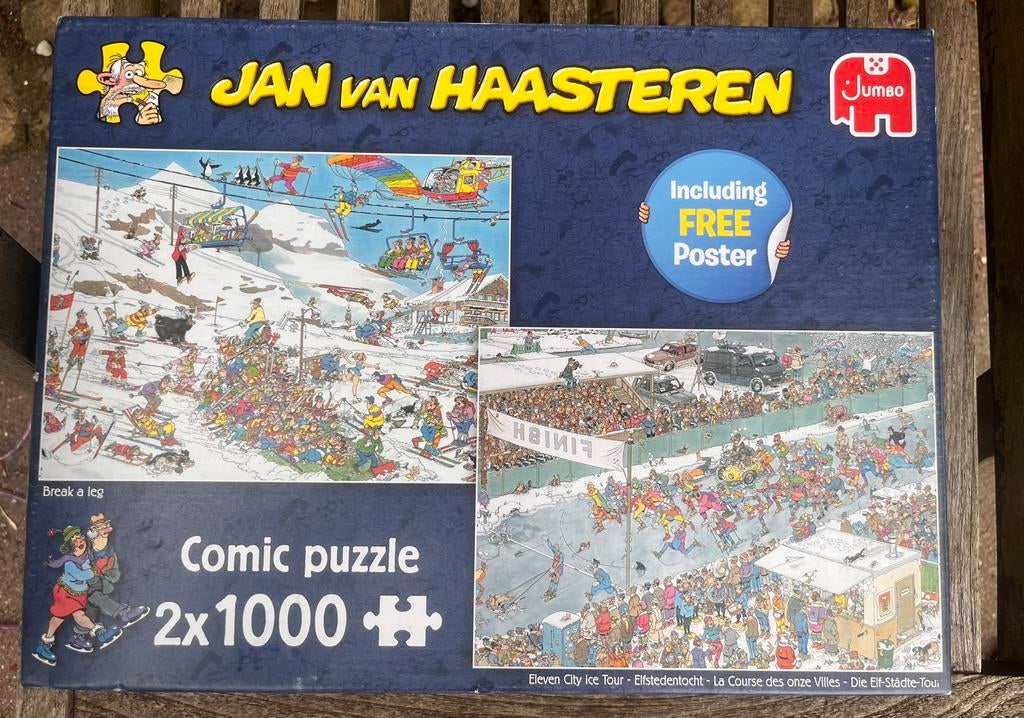Jan van Haasteren 2x1000 stukjes puzzel, Ophalen of Verzenden, 500 t/m 1500 stukjes, Zo goed als nieuw