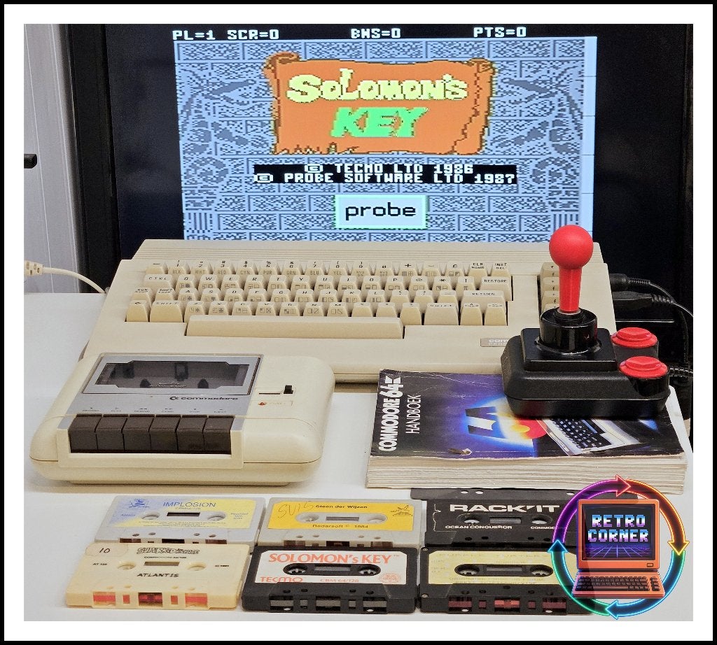 Commodore 64C + Datasette + 6 games + joystick + voeding, Computers en Software, Ophalen, Commodore C 64