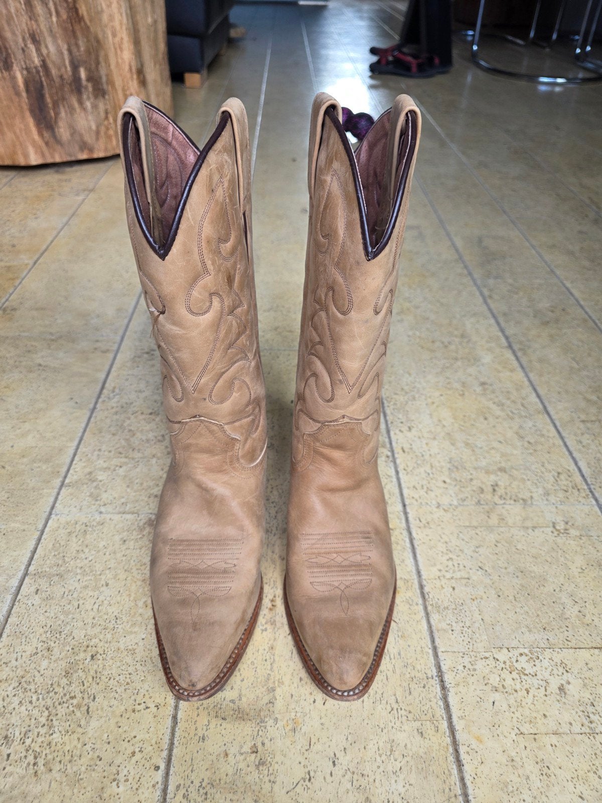 Cowboy laarzen mt 42. Western boots. Cognac kleur, Ophalen of Verzenden, Zo goed als nieuw, Bruin, Hoge laarzen