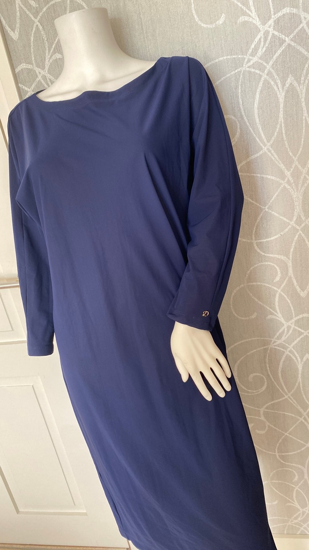 La dress by simone travel jurk M, Maat 38/40 (M), Blauw, Ophalen of Verzenden, Zo goed als nieuw