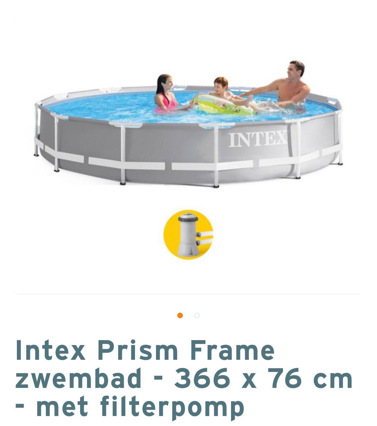 Intex Prism Frame zwembad  met filterpomp en warmtepomp, Ophalen, Rond, 300 cm of meer, Zo goed als nieuw