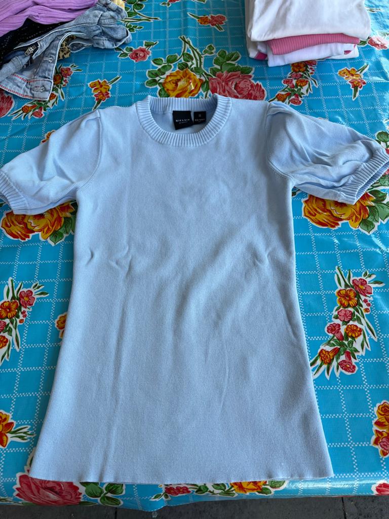 NIK&NIK Lichtblauwe top Maat 12/152, Ophalen of Verzenden, Zo goed als nieuw, Meisje, Shirt of Longsleeve
