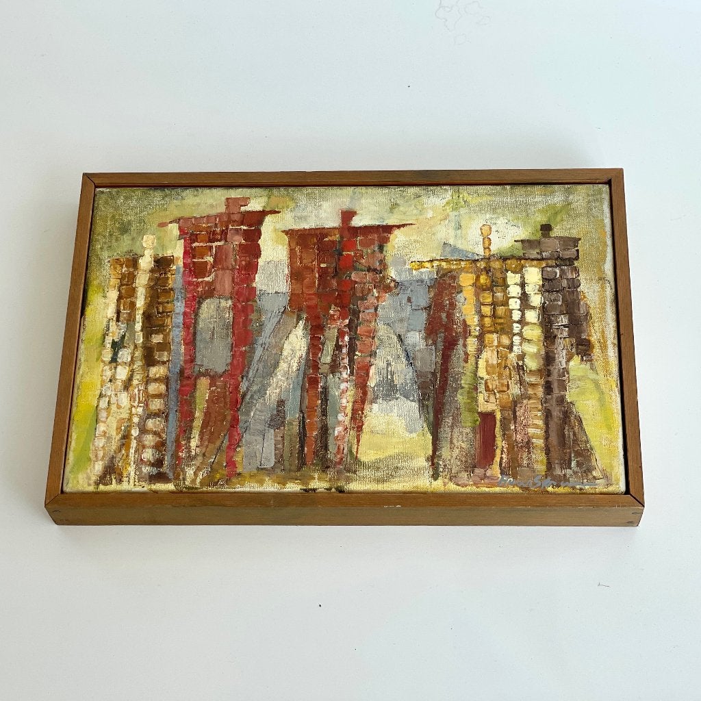 olieverf SCHILDERIJ vintage Scandinavisch Hans Sørensen 1972, Ophalen of Verzenden