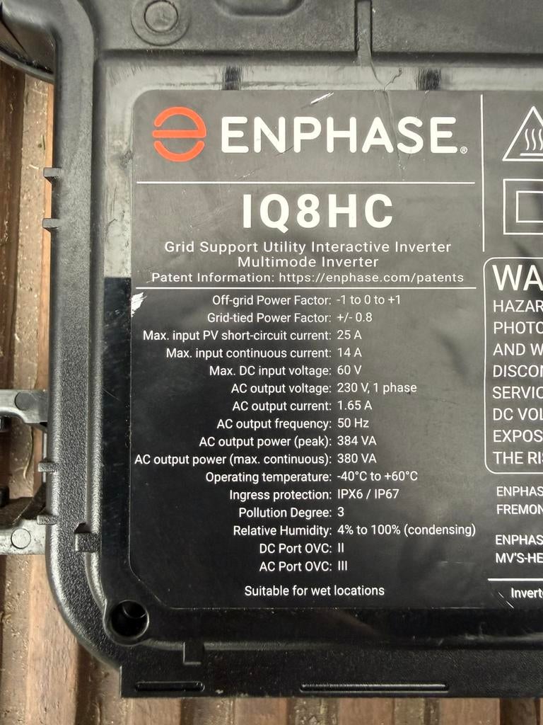 Enphase IQ8HC Micro-omvormer (6 stuks), Ophalen, Gebruikt, Overige typen, 200 wattpiek of meer