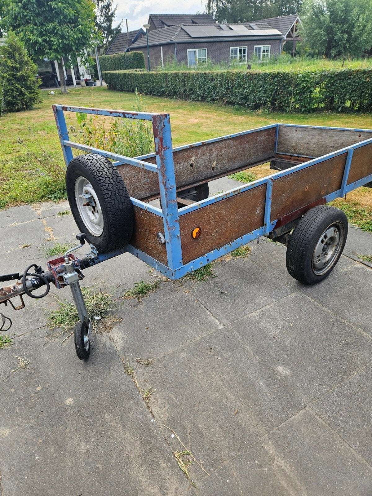 Stevige aanhanger met reservewiel opknapper of ijzer, Auto diversen, Aanhangers en Bagagewagens, Ophalen, Gebruikt