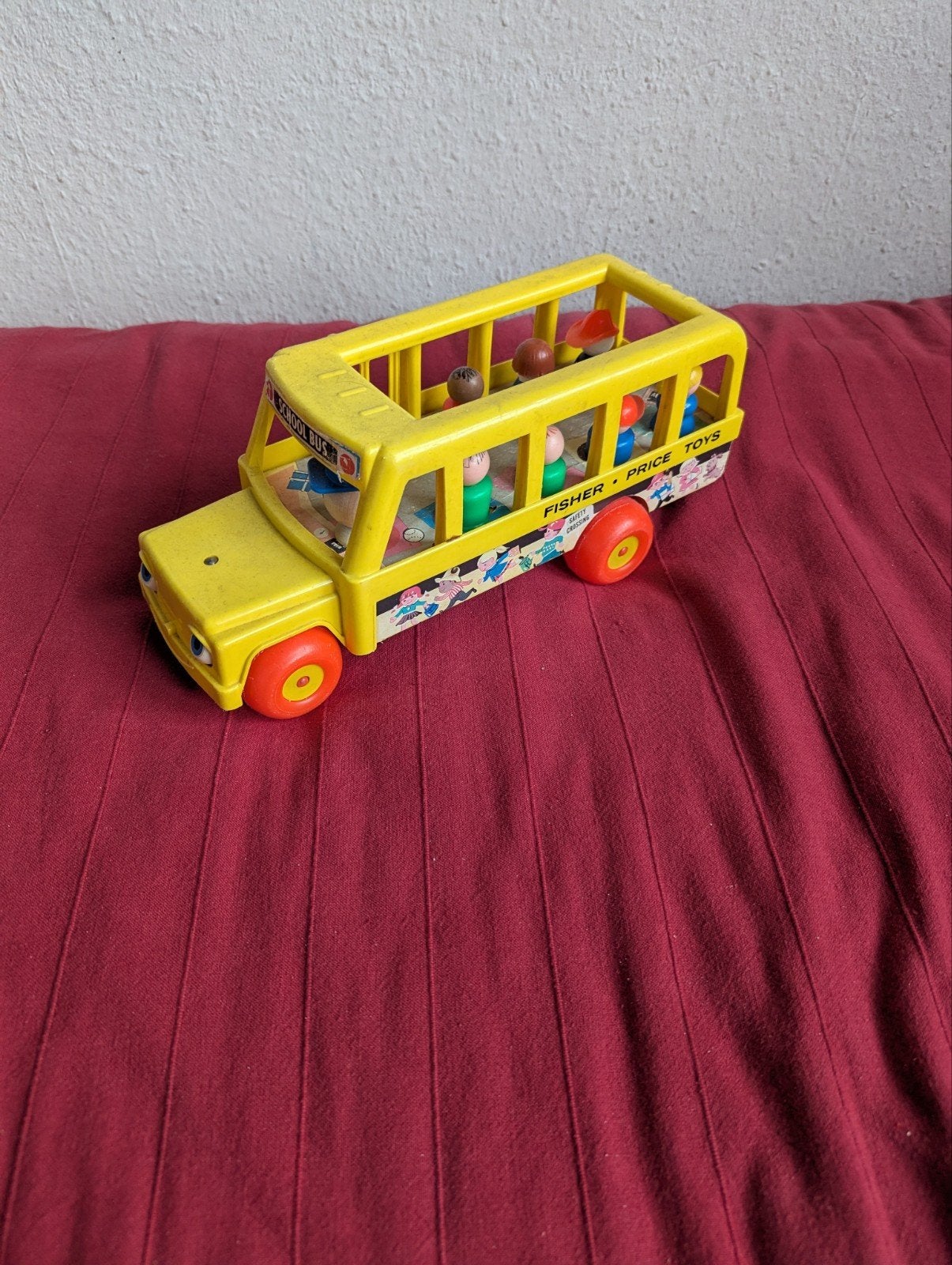 Vintage Fisher-Price Schoolbus met Figuren, Ophalen of Verzenden, Gebruikt, Jongen of Meisje