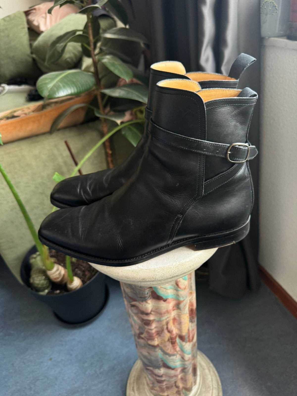 Barker Black Boot Mens Size 7 1/2 . Made in England, Verzenden, Zwart, Boots