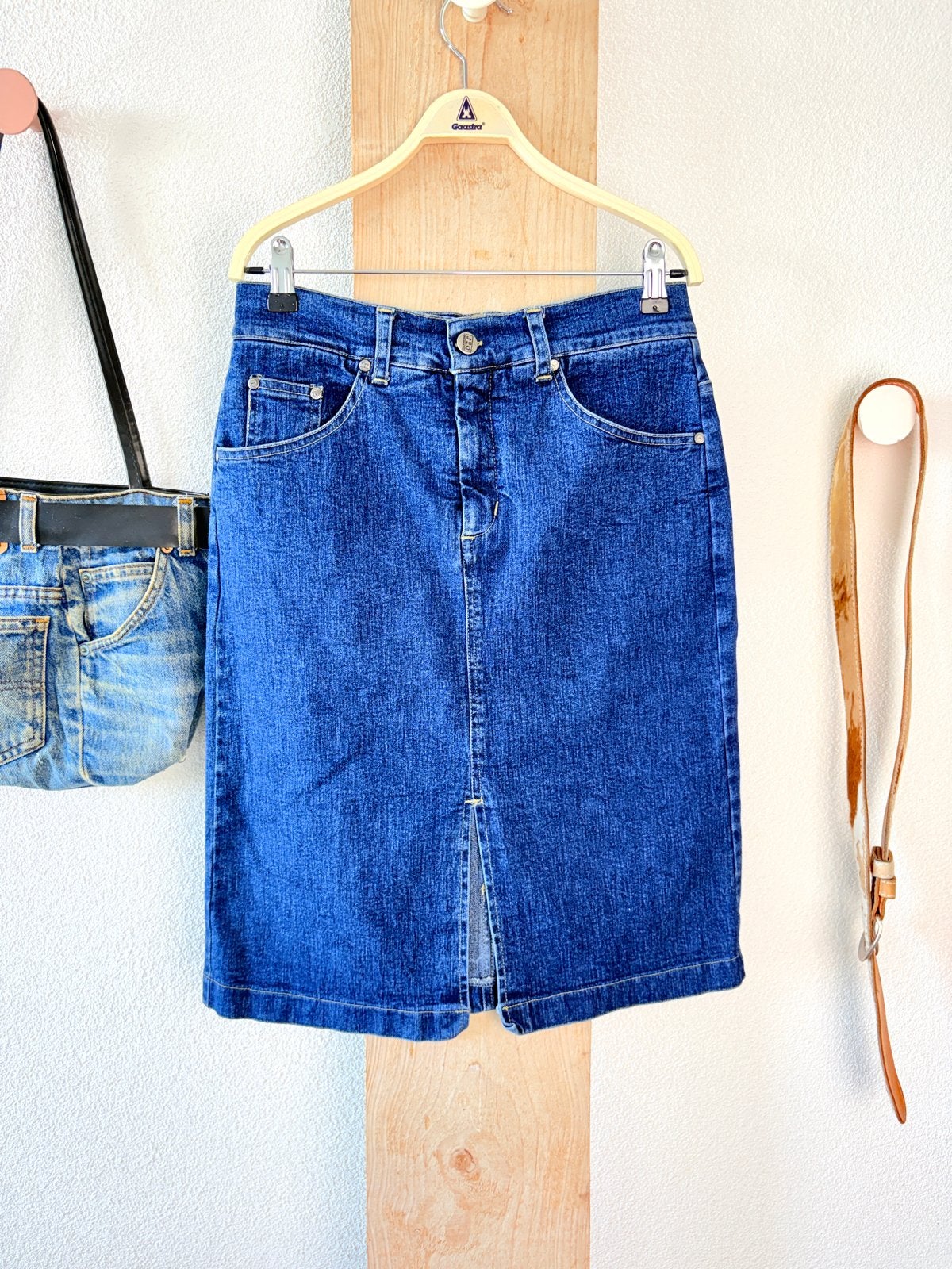 J&Q Denim Rok - Maat M - Zo goed als nieuw, Maat 38/40 (M), Zo goed als nieuw, Knielengte, Verzenden
