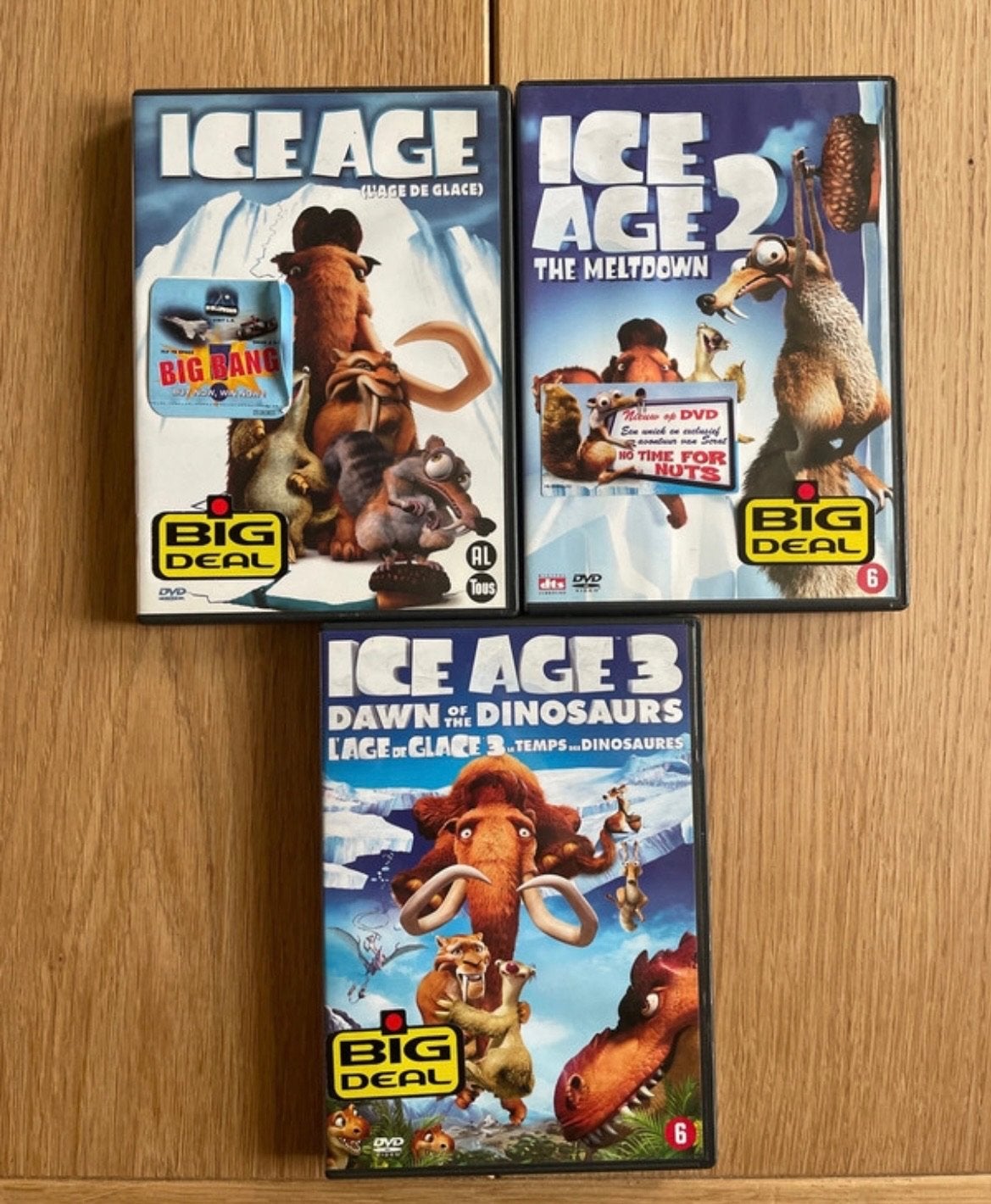 Sinterklaas cadeautjes Ice Age 1, 2 en 3 DVD set, Gebruikt, Animatie, Nederlands, Alle leeftijden