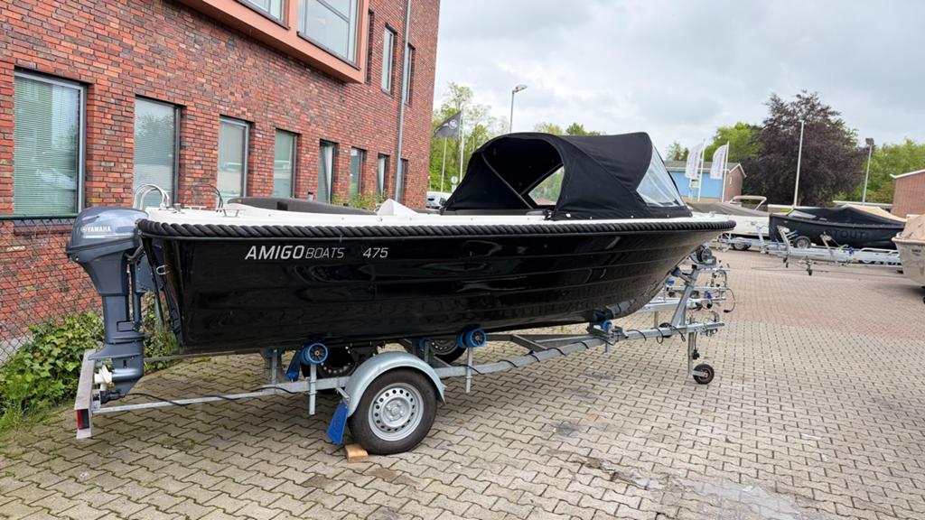 Amigo 475 Yamaha F8 en kanteltrailer In prijs verlaagd!, Ophalen, 8 pk, Rondzit, 5 m