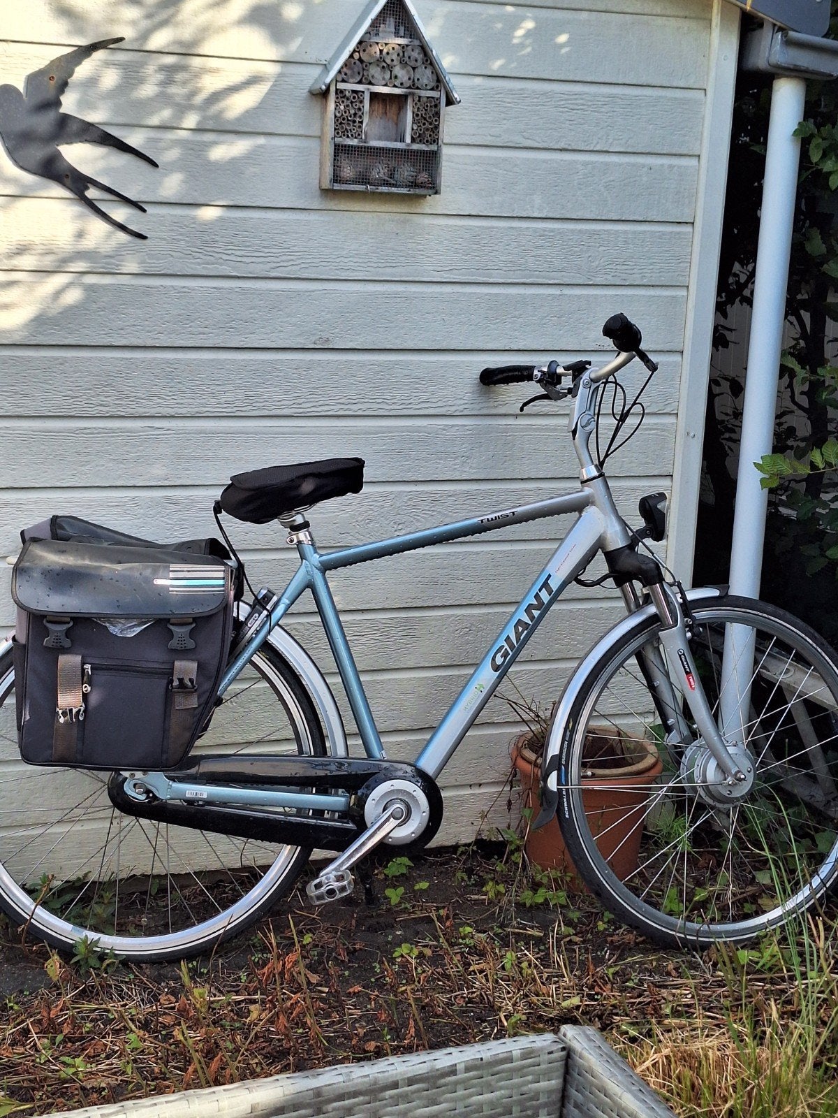 Giant Twist elektrische fiets met fietstassen, Gebruikt, 51 tot 55 cm, 30 tot 50 km per accu, Giant