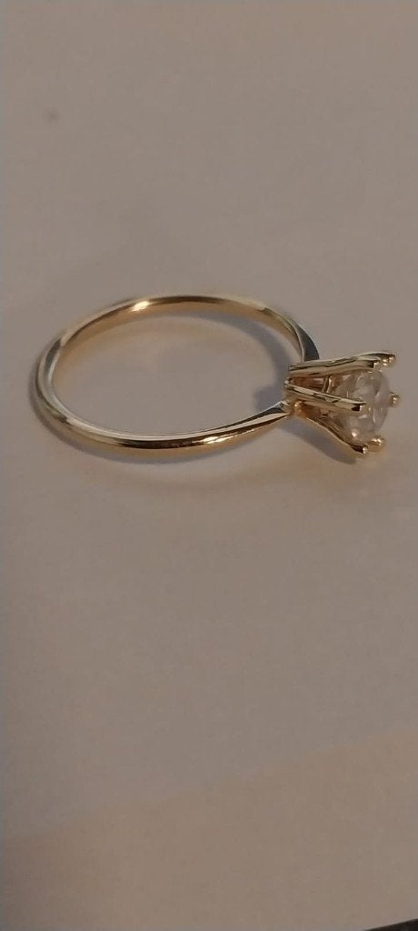 14 Karaat Solitaire Ring 0.84CT Diamant, Nieuw, Ophalen of Verzenden, 17 tot 18, Met edelsteen