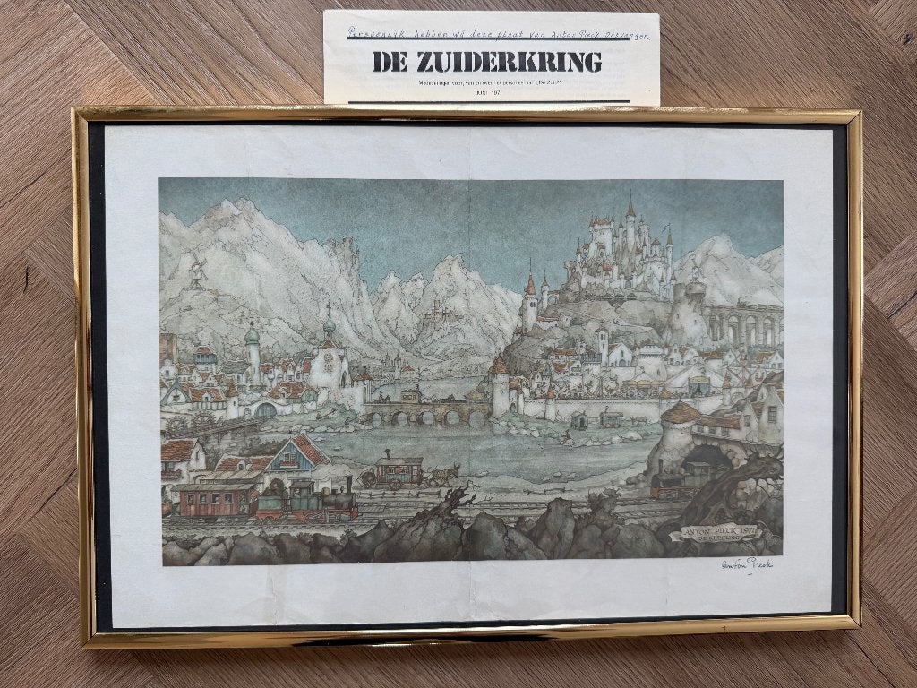 Anton Pieck, Ophalen, Reproductie, Prent, Gesigneerd