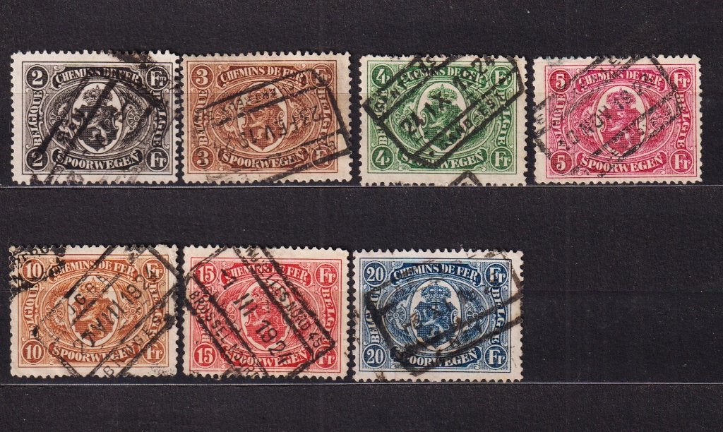 België Spoorwegzegels 1921-22 TR128-TR134 gestempeld, Postzegels en Munten, Ophalen, Gestempeld, Gestempeld