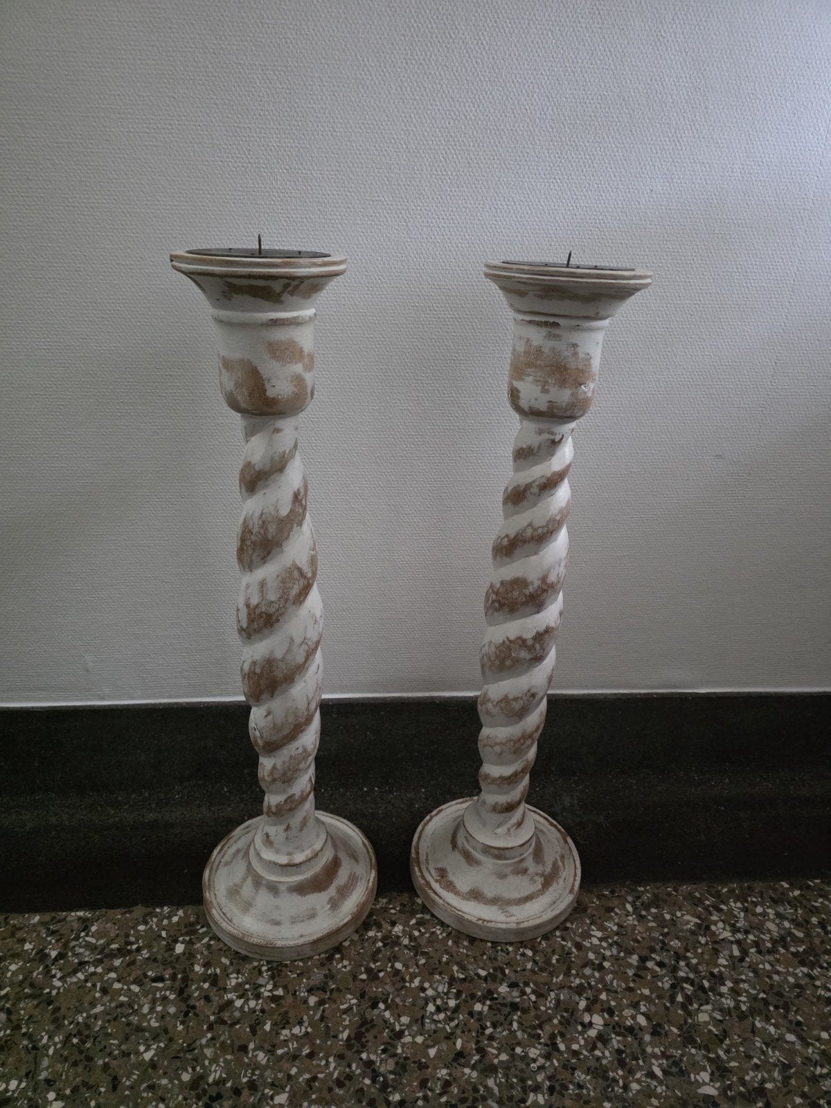 Kaarsenstandaard 60 cm, Huis en Inrichting, Gebruikt, Wit, Ophalen of Verzenden, Kandelaar