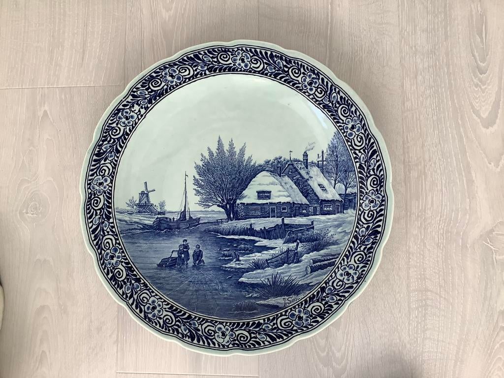 Delfts Blauw Wandbord - Royal Sphinx Maastricht, Antiek en Kunst, Antiek | Porselein, Ophalen