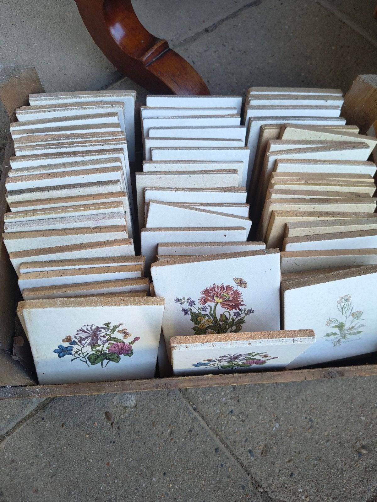 Vintage decoratieve tegels met bloemenmotieven, Ophalen