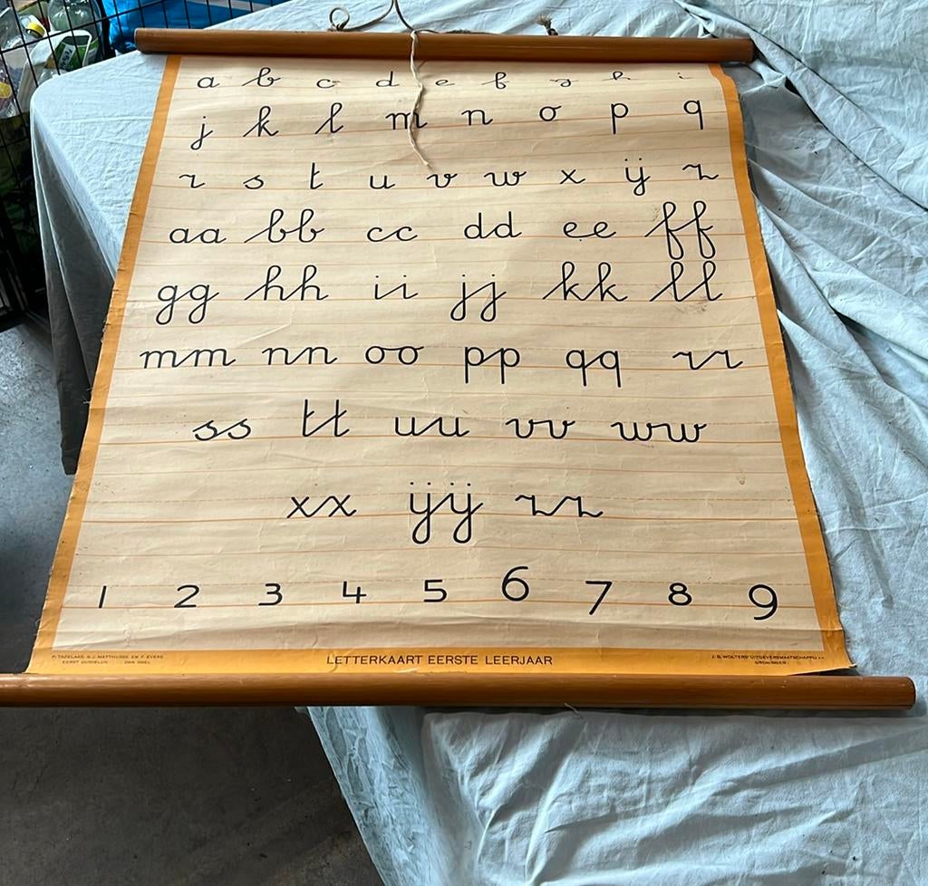 vintage schoolplaat of letterkaart, Ophalen, Overige thema's