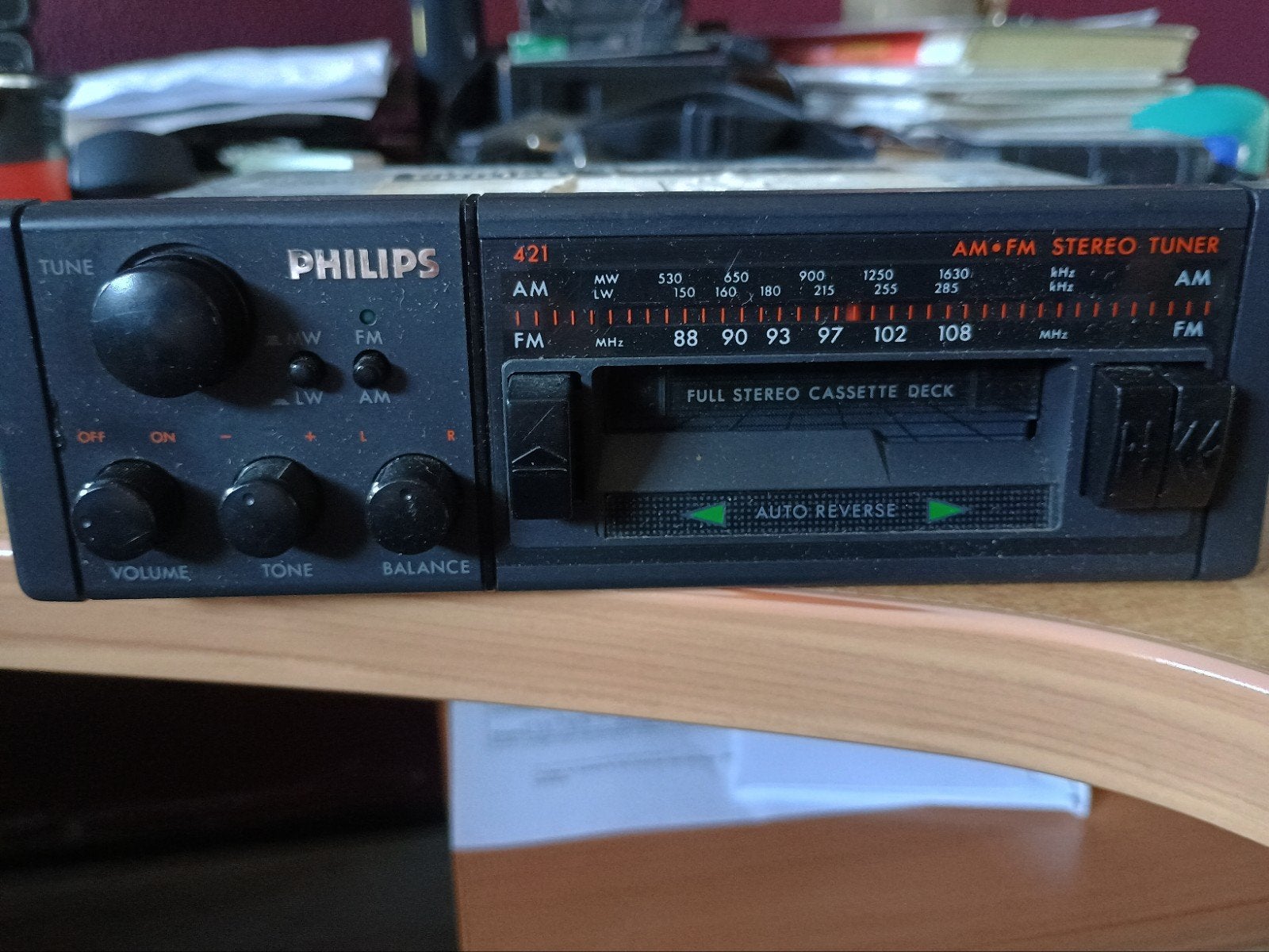 Vintage Philips autoradio, Auto diversen, Ophalen, Gebruikt