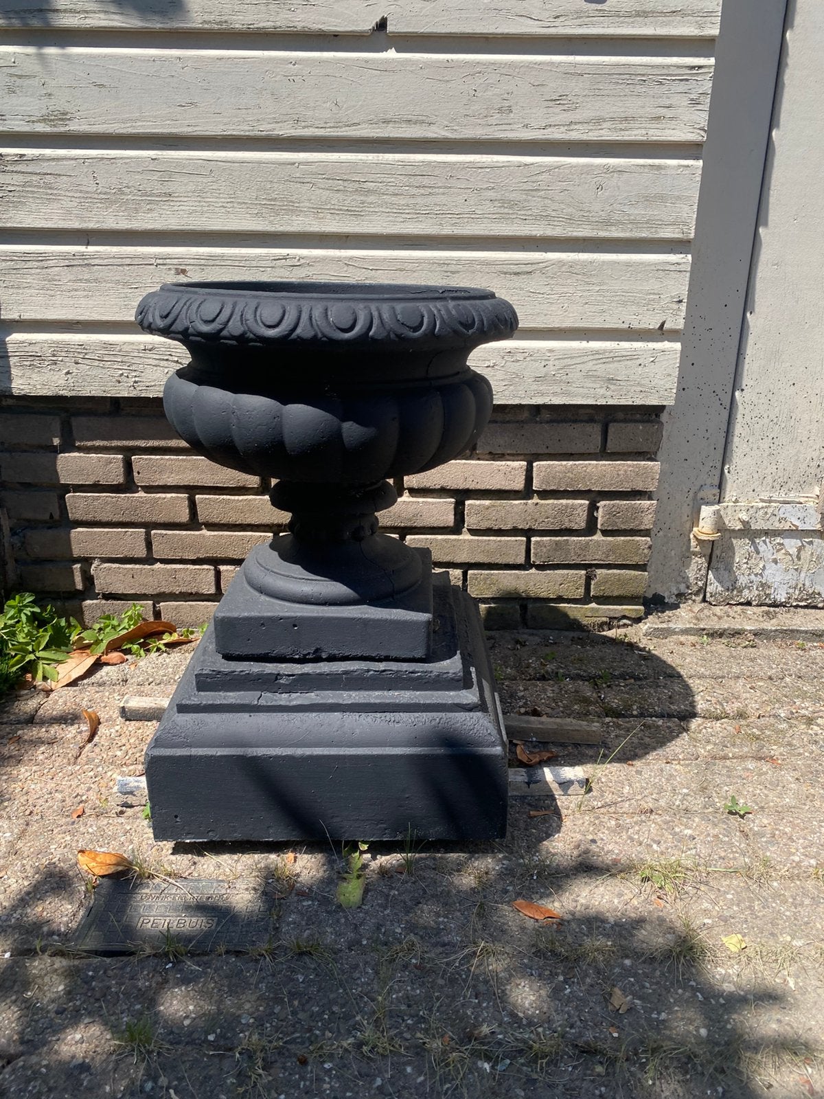 Nog 1 zwarte betonnen bloempot op staander 40x40x60 cm, Tuin en Terras, Ophalen, Nieuw