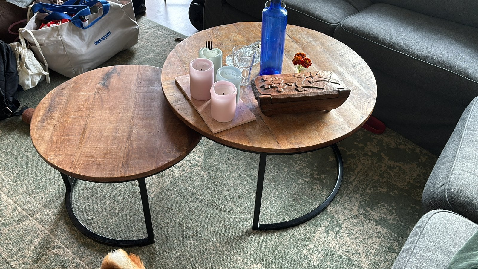 Twee tafeltjes, Ophalen, Gebruikt