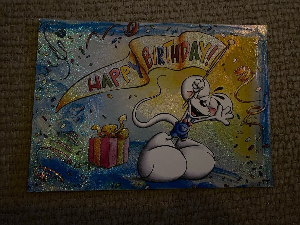 Diddl originele verjaardagskaart - Happy Birthday, Verzamelen, Ophalen of Verzenden, Diddl, Nieuw, Papier, Kaart of Schrift