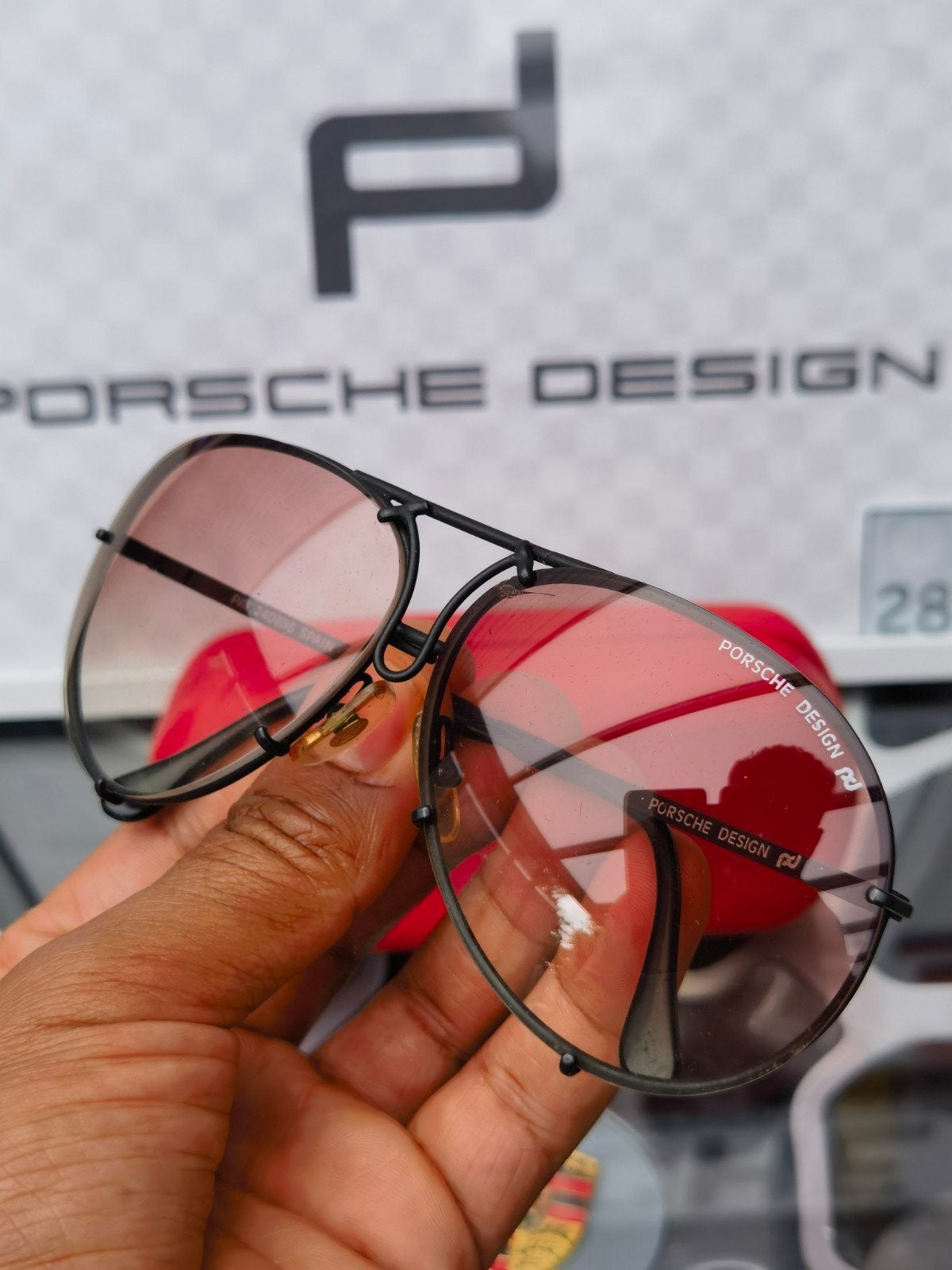 28- Origineel porsche design vintage piloten zonnebril by ca, Overige merken, Zonnebril, Bruin, Ophalen of Verzenden