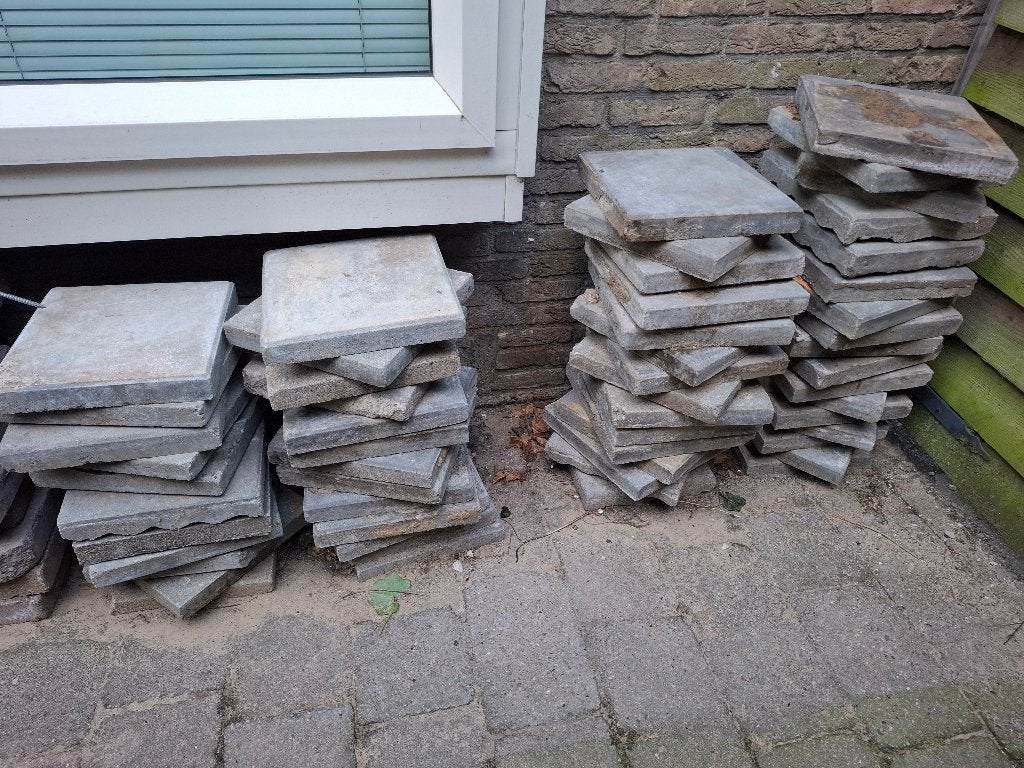 GRATIS AFHALEN Gebruikte terrastegels 30x30x5cm, Ophalen, Gebruikt, 5 tot 10 m², Beton