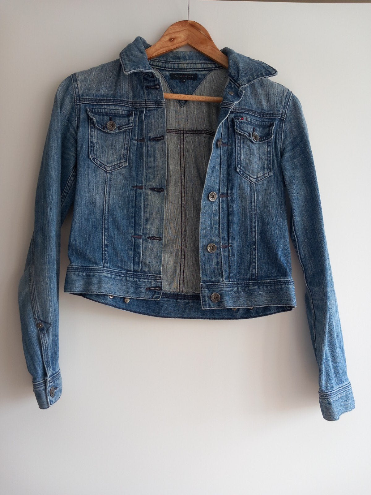 Leuk spijkerjasje/denimjasje tommy hilfiger maat S, Blauw, Ophalen of Verzenden, Zo goed als nieuw, Maat 36 (S)
