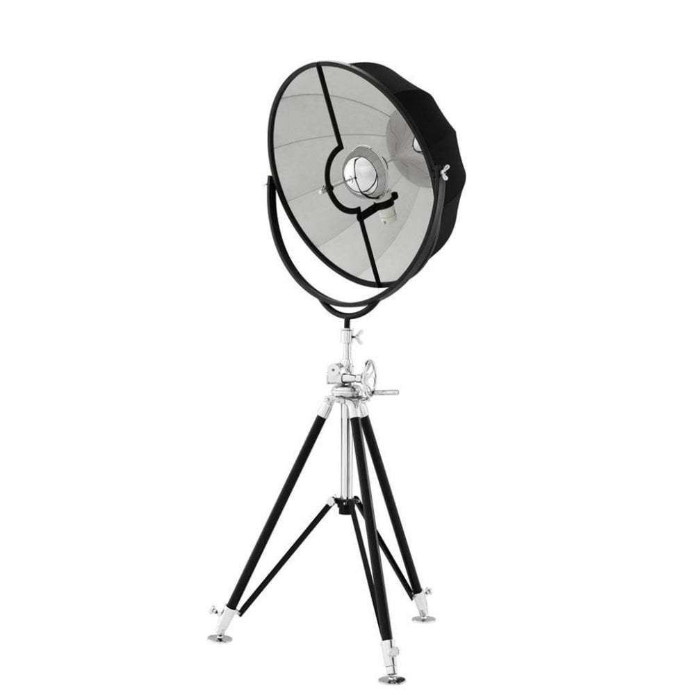 Eichholtz: Vertigo Floor Lamp / vloerlamp / staande lamp, Ophalen, Luxe, hotel chique, zilver/chrome, zwart, studio, Overige fittingen