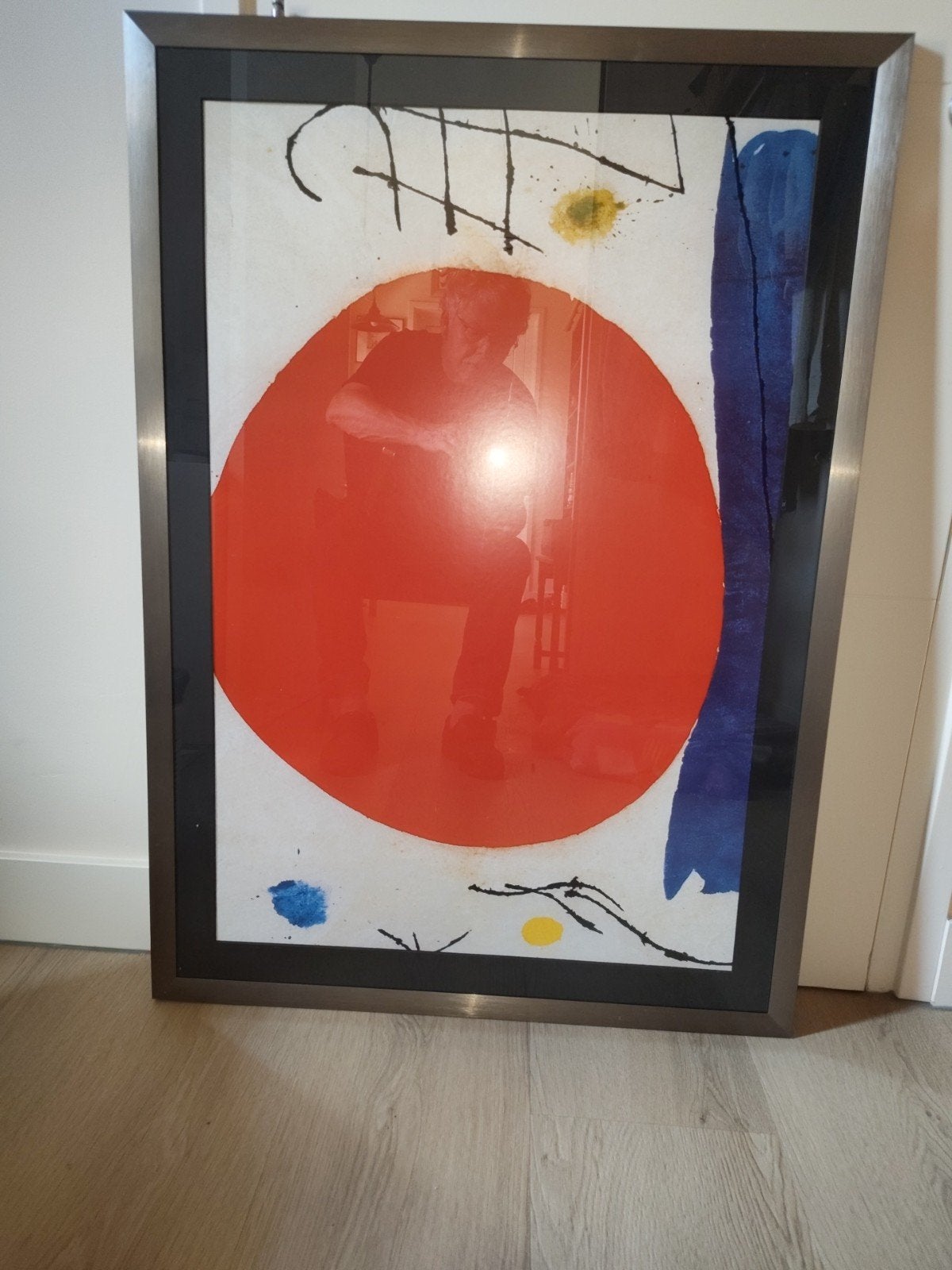 Abstracte Kunstprint met Rood en Blauw, Ophalen