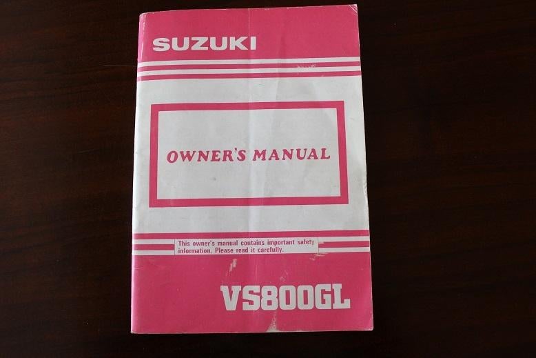 Suzuki VS800 GL1991 motorcycle owner's manual VS 800, Motoren, Handleidingen en Instructieboekjes, Ophalen of Verzenden, Suzuki