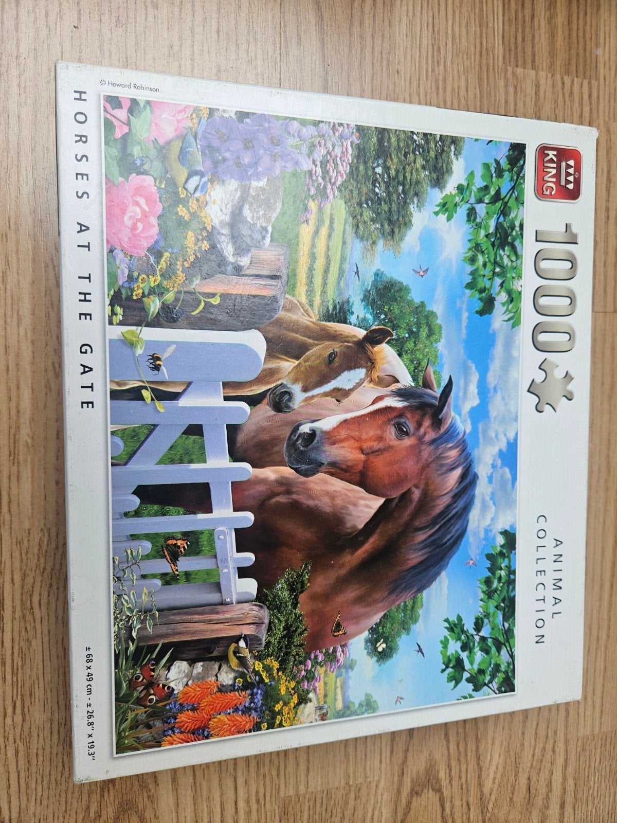 King Legpuzzel 1000 stukjes - Paarden bij de poort, Ophalen, 500 t/m 1500 stukjes, Gebruikt, Legpuzzel
