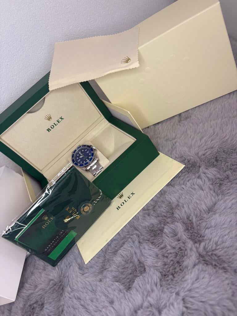 Blauwe Rolex Submariner, Sieraden, Tassen en Uiterlijk, Horloges | Heren, Ophalen of Verzenden, Zo goed als nieuw, Staal, Rolex