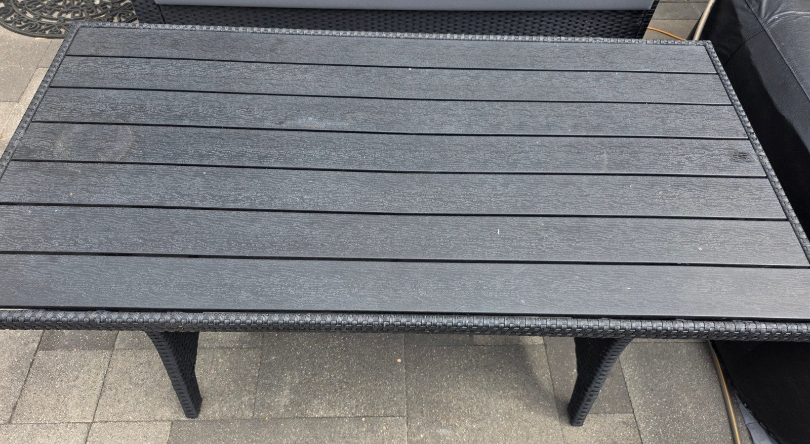 Tuintafel zwart, Tuin en Terras, Tuintafels, Gebruikt, Rechthoekig, Ophalen
